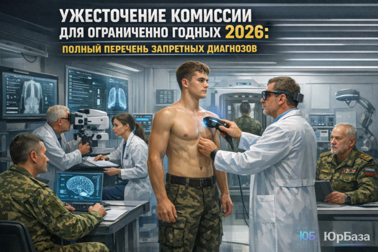 Военно-врачебная комиссия проводит осмотр призывника в 2026 году.