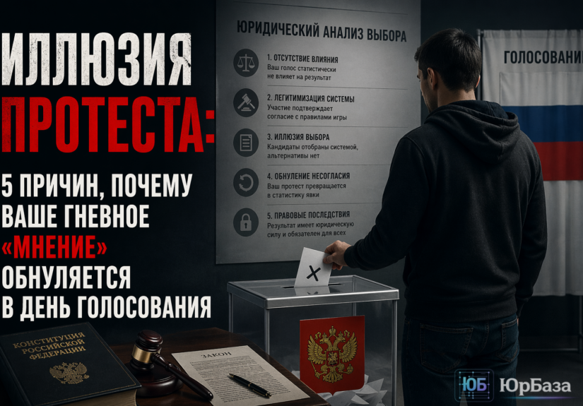 Избиратель перед урной для голосования, юридический анализ выбора.