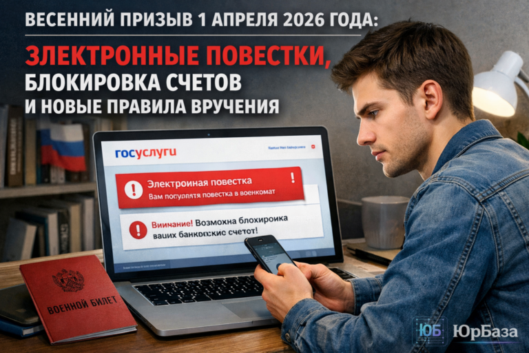 Молодой человек проверяет уведомления в личном кабинете Госуслуг на предмет получения электронной повестки 1 апреля 2026 года.